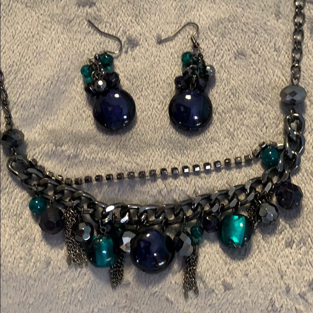Costume necklace and earrings